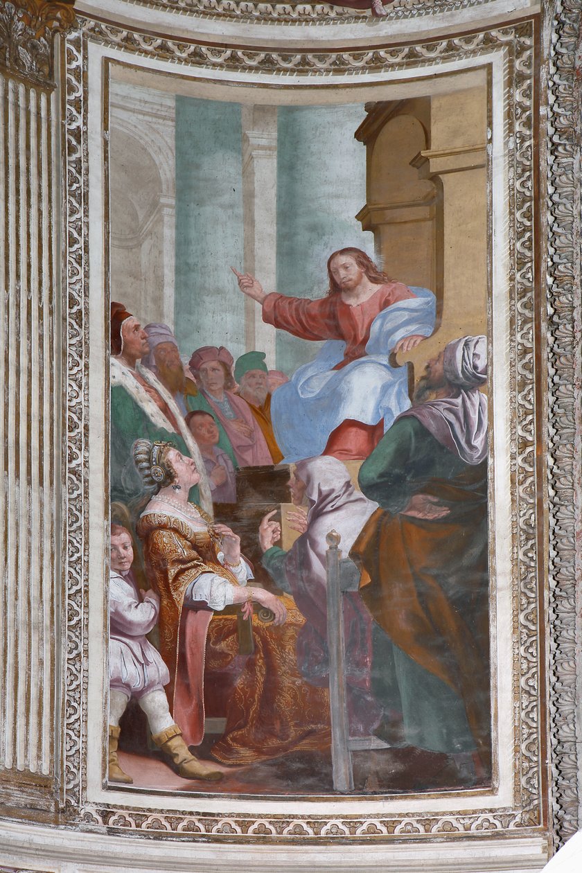 Jesus prædiker i templet af Daniele Crespi