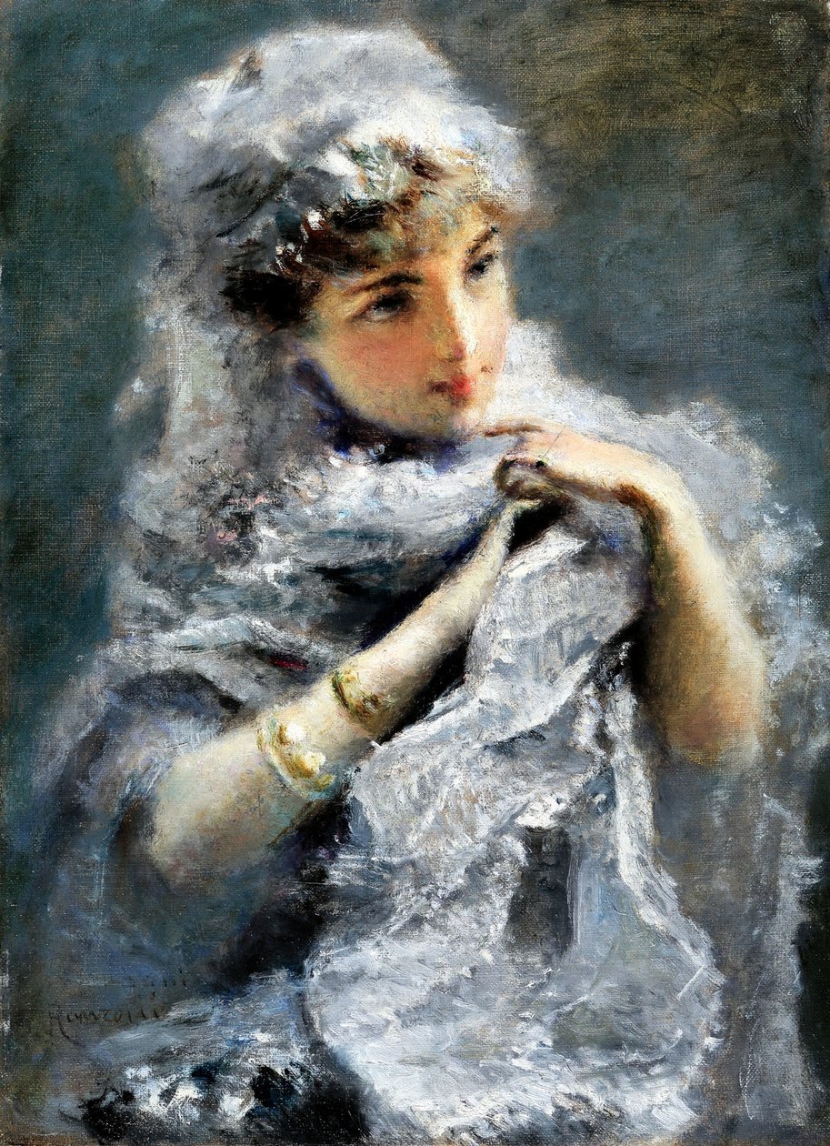 Den engelske pige, 1886. af Daniele Ranzoni