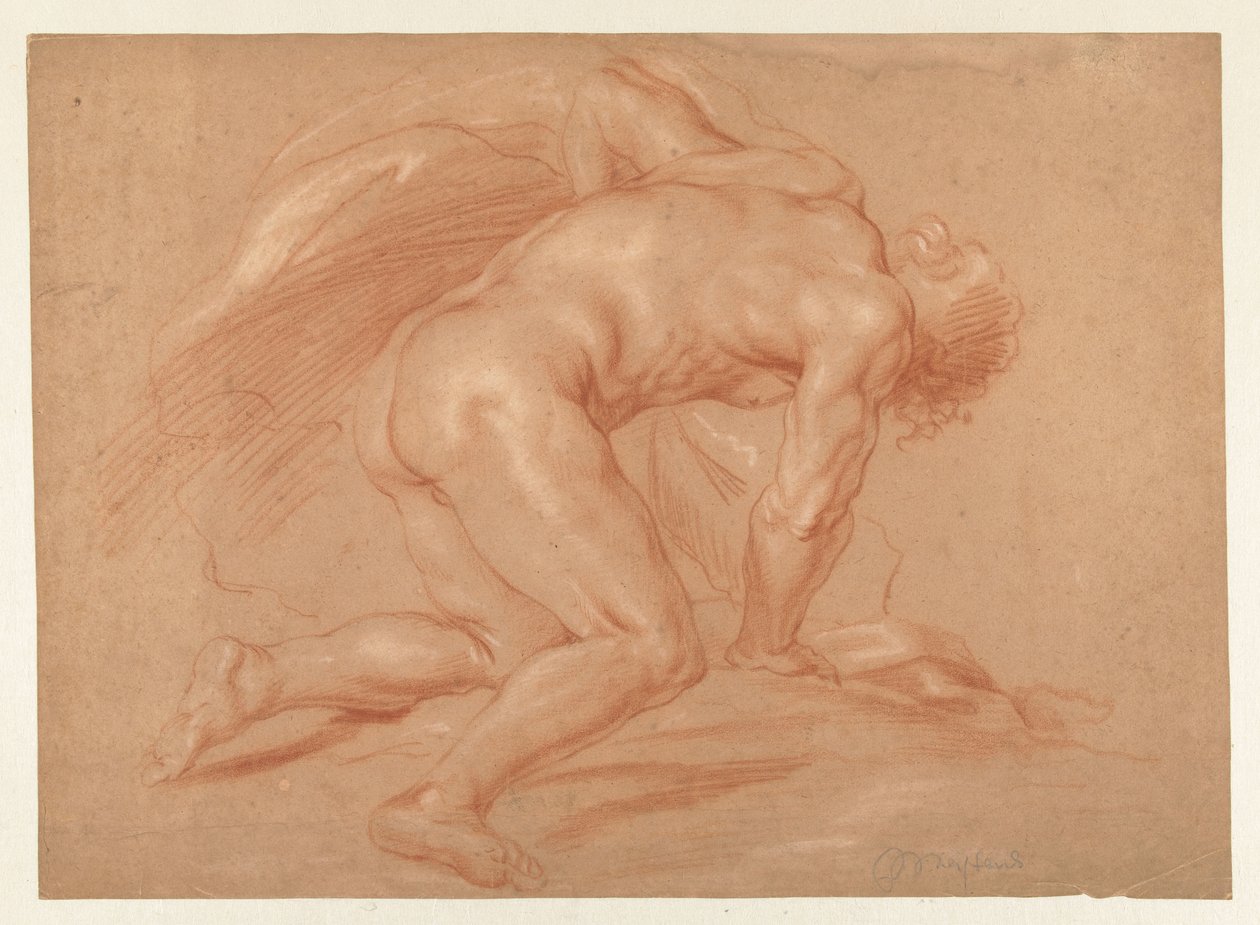 Knælende nøgen mand af Daniël Mijtens (II) (attributed to)