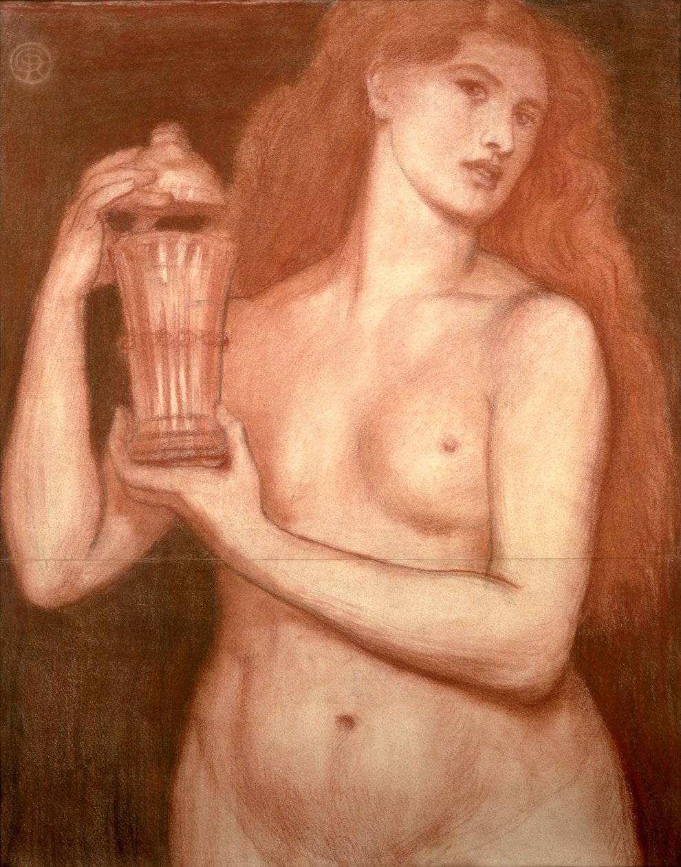 Undersøgelse af en nøgen kvinde af Dante Gabriel Charles Rossetti