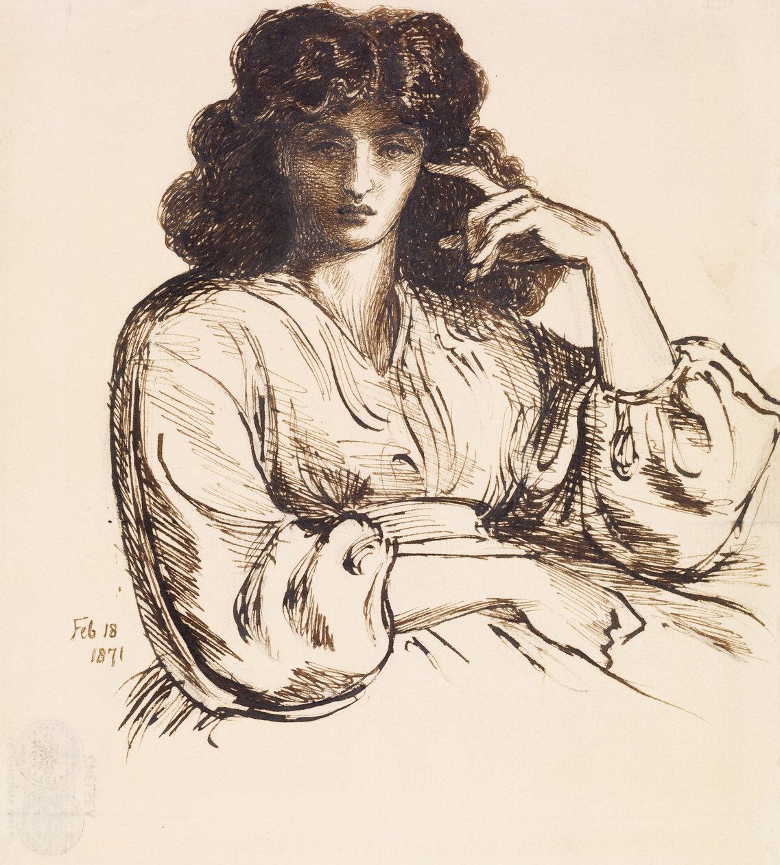 Portræt af Jane Morris af Dante Gabriel Charles Rossetti