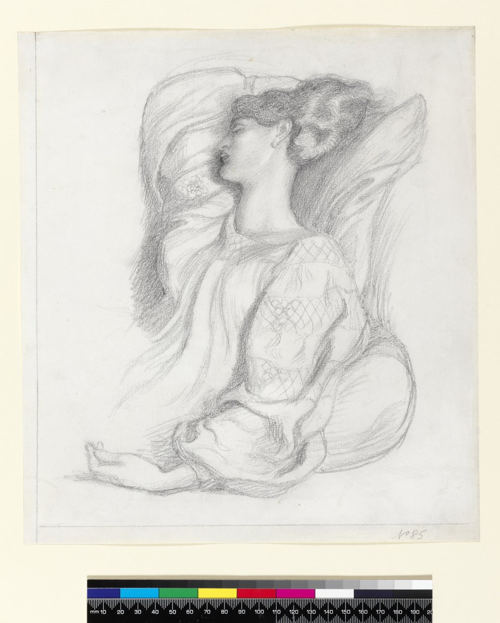 Studie af fru William Morris (1839-1914), ca. 1873 af Dante Gabriel Charles Rossetti