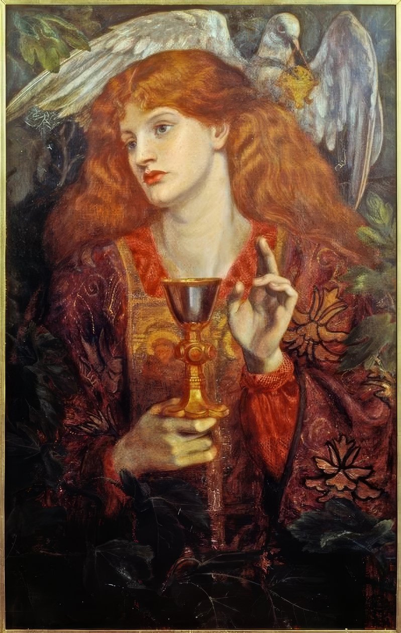 Den hellige gralsdame af Dante Gabriel Charles Rossetti
