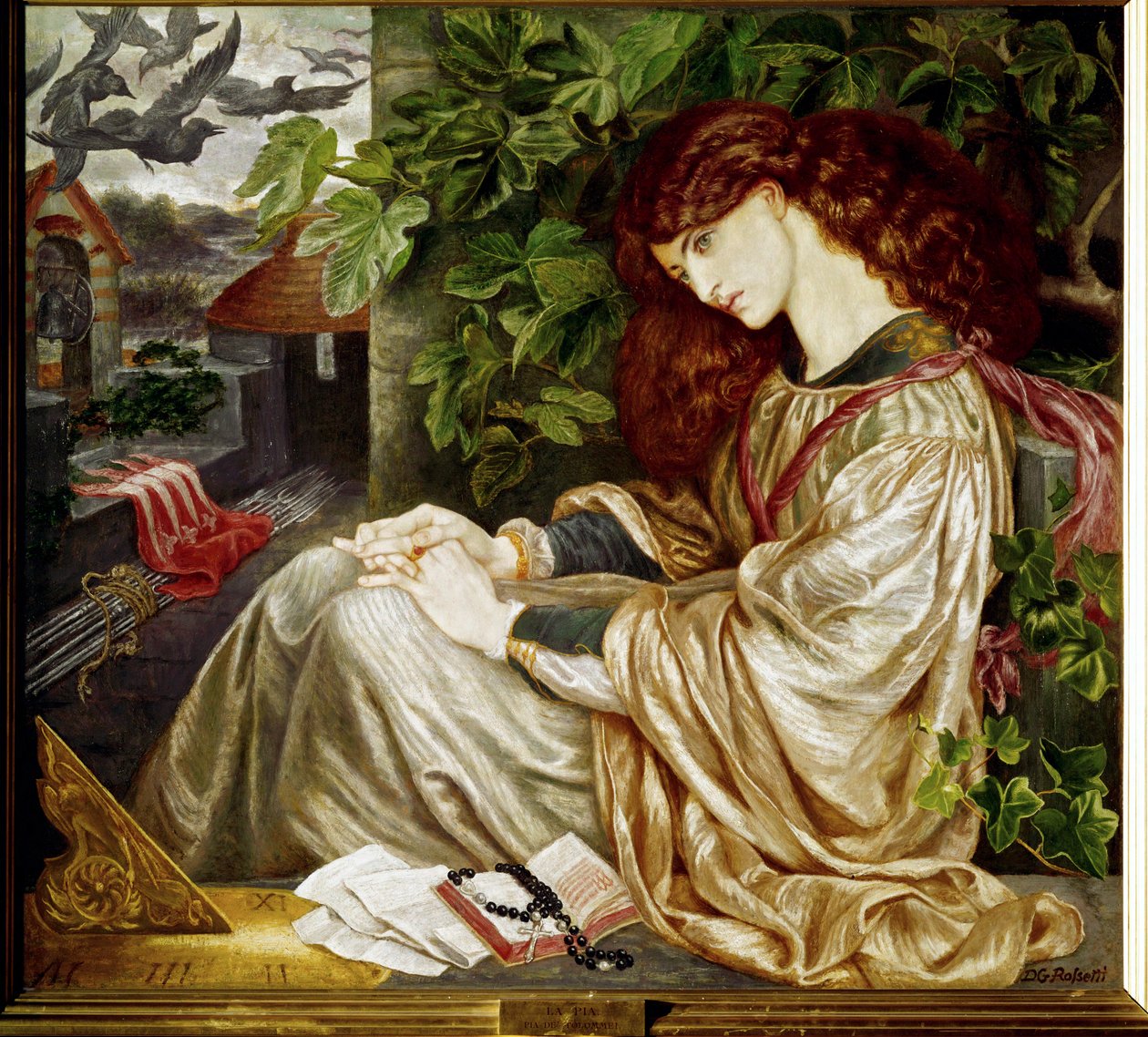 La Pia ... (maleri på lærred) af Dante Gabriel (after) Rossetti