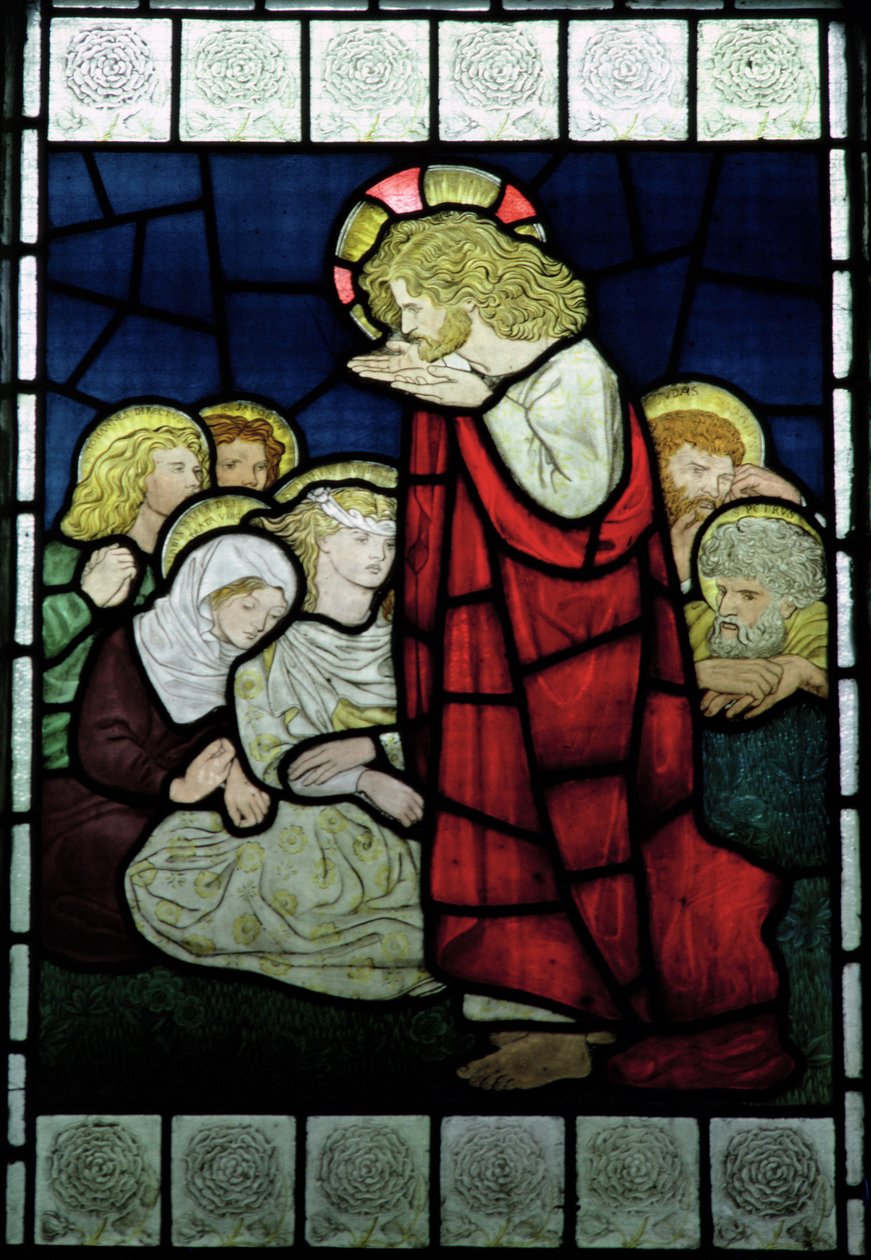 Christ Preaching, ca. 1870 (farvet glas) af Dante Gabriel Charles Rossetti