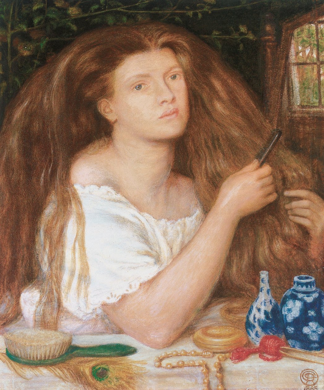 Gyldne lokker, 1865 af Dante Gabriel Charles Rossetti