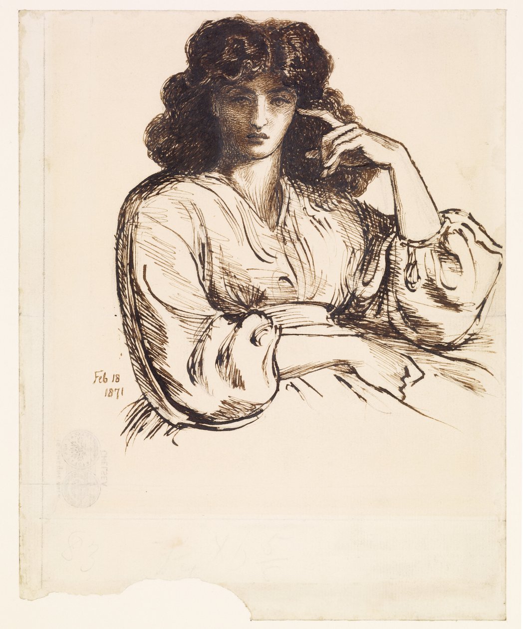Portræt af Jane Morris af Dante Gabriel Rossetti