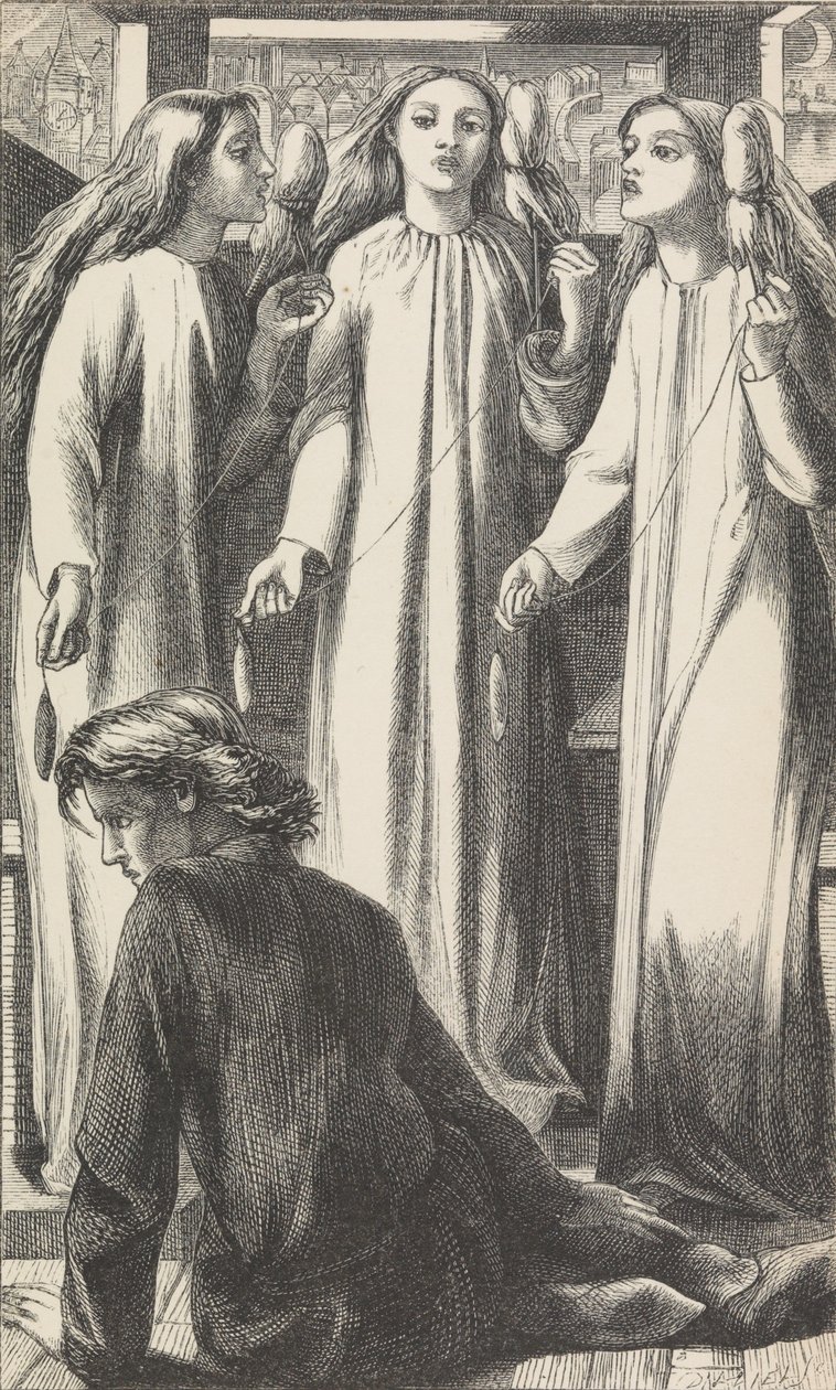 Musikmesteren, 1855. af Dante Gabriel Rossetti
