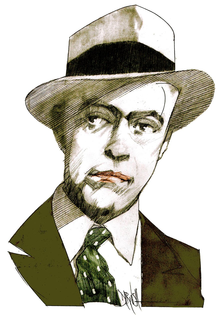 Antonio Delfini, 2021 (digital farveblyantstegning) af Dariush Radpour