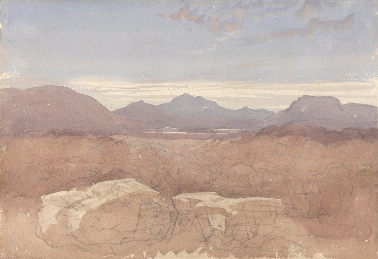 En bjergrig udsigt, Nord -Wales af David Cox