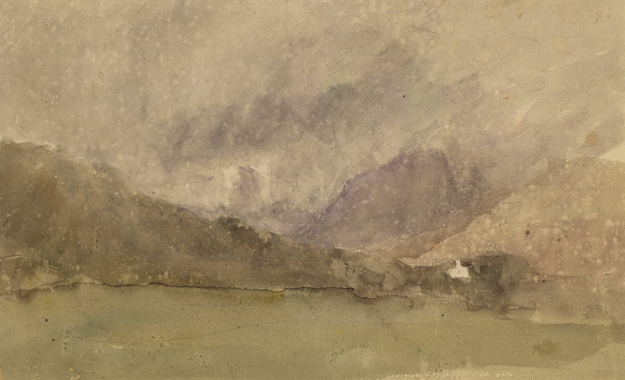 Capel Curig, Caernarvonshire, Wales (wc over grafit på papir) af David Cox