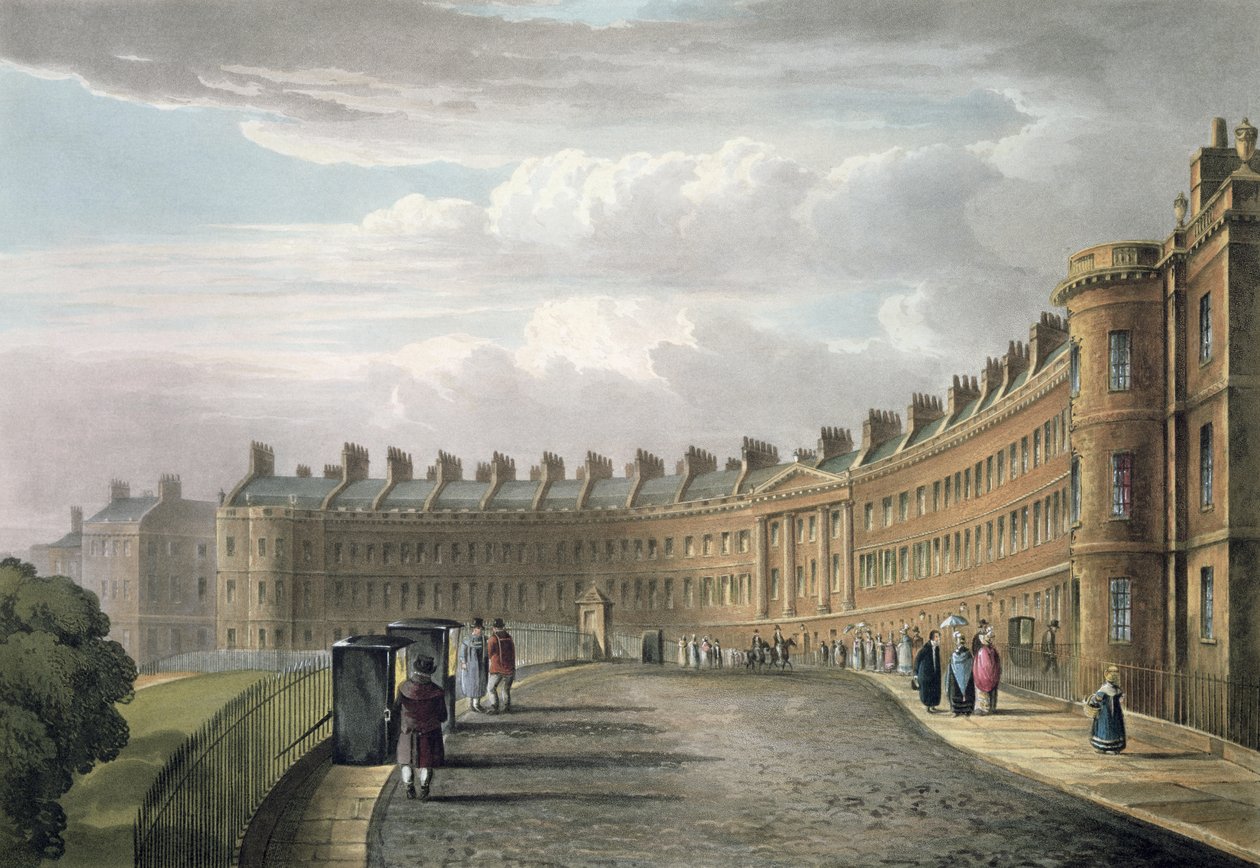 Lansdown Crescent, Bath, 1820 af David Cox