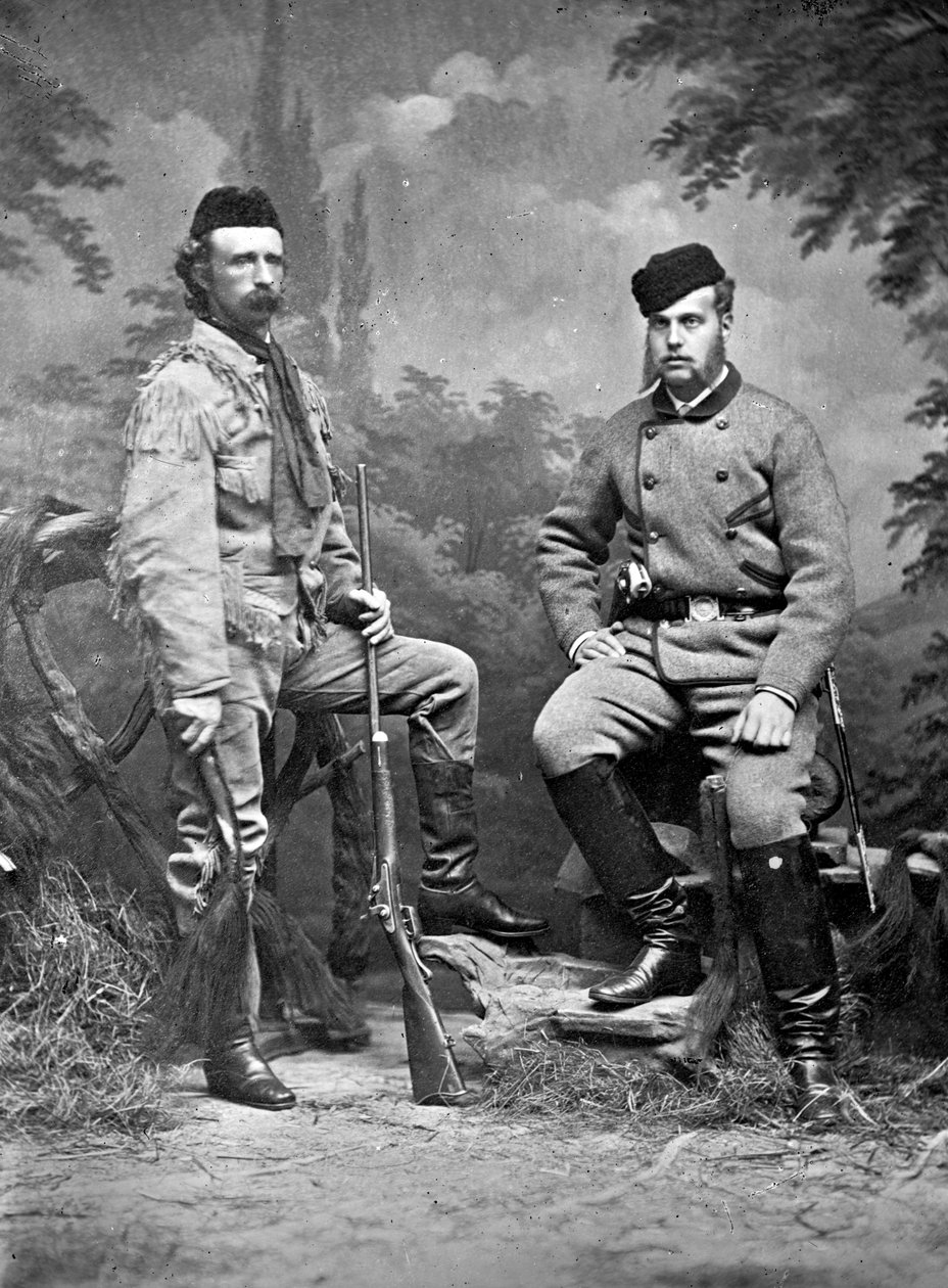 General George A. Custer og storhertug Alexis, i jagttøj, 1872 af David Frances Barry