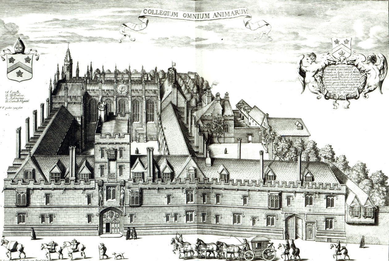 All Souls College, Oxford University, 1675 af David Loggan
