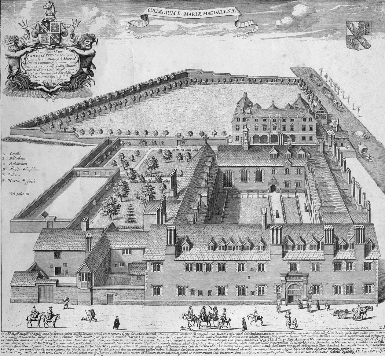 Magdalene College, Cambridge af David Loggan
