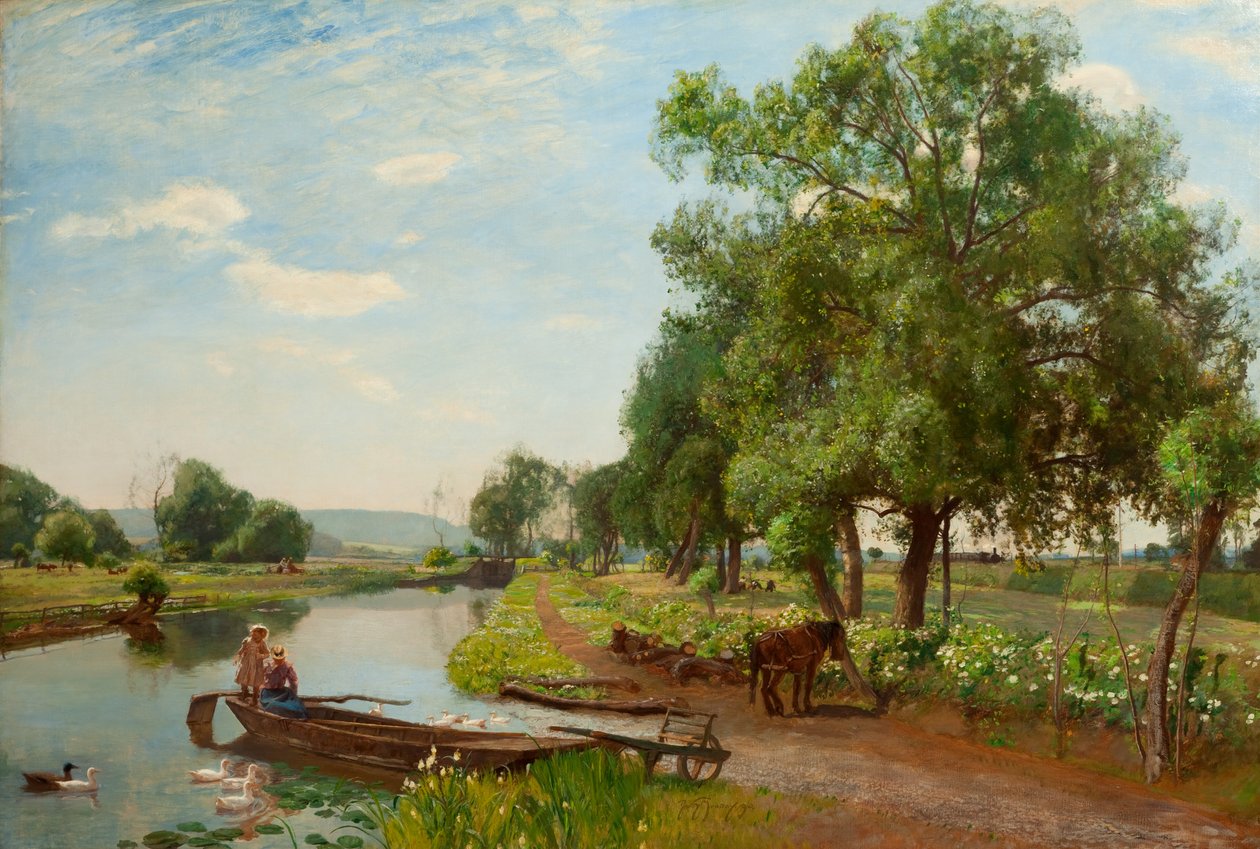 Flod og jernbane, 1896 af David Murray