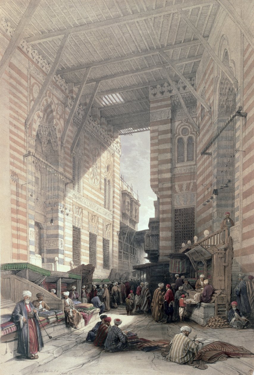 Silkehandlernes basar, Cairo, fra Egypten og Nubien, Vol.3 af David Roberts