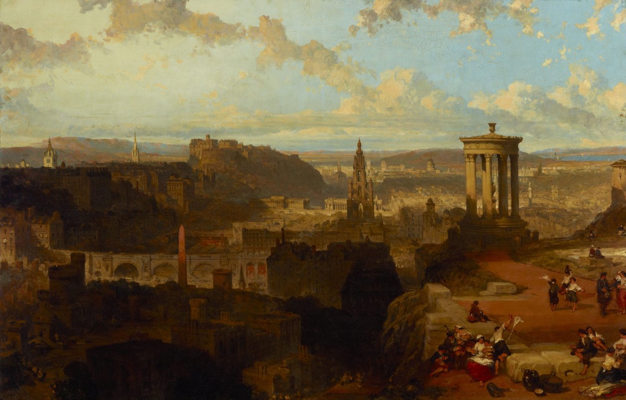 Edinburgh fra Calton Hill af David Roberts