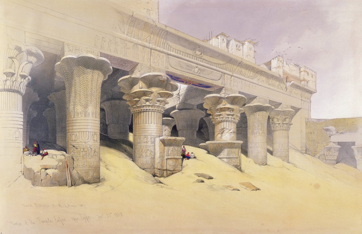 Portico af Temple of Edfu, Øvre Egypten, fra Egypten og Nubia, Vol.1 af David Roberts