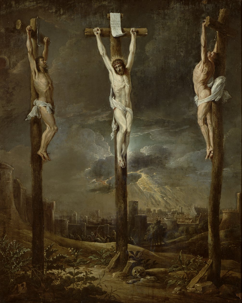 Golgata (olie på karton) af David Teniers the Younger