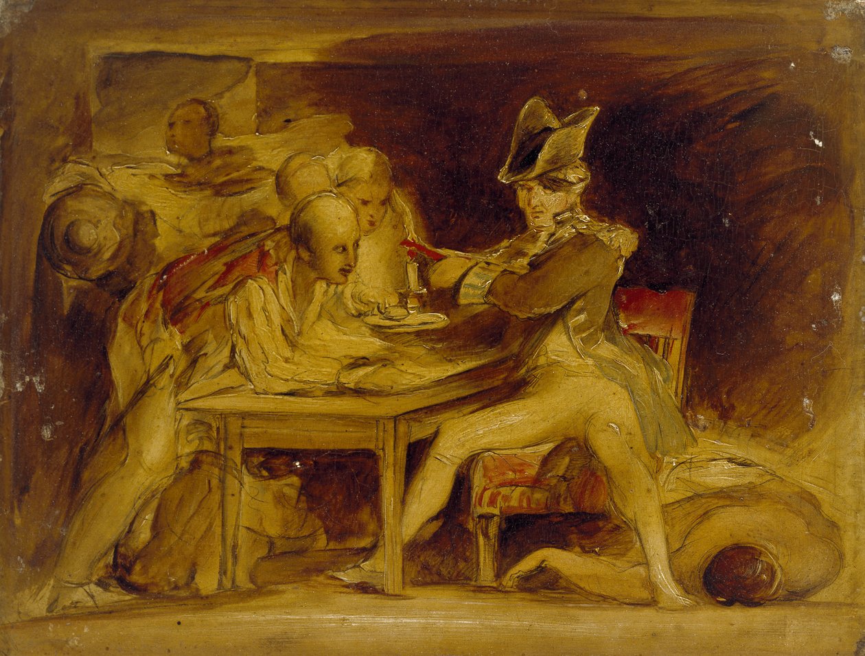 Nelson beseglede københavnerbrevet, ca. 1835 (olie på panel, monteret som tegning) af David Wilkie