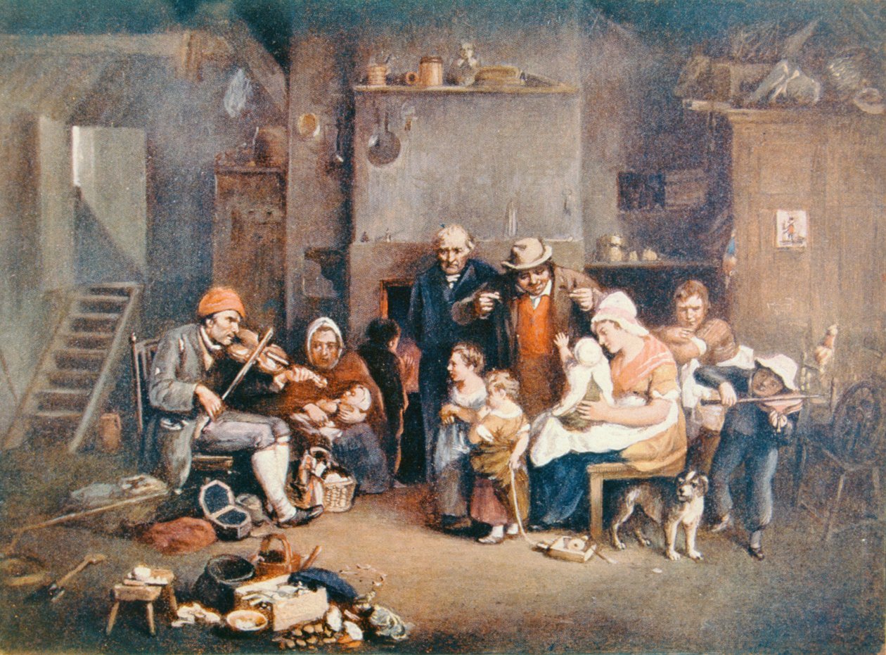 Den blinde spillemand, illustration fra "Lives of Great Men Told by Great Men", redigeret af Richard Wilson, ca. 1920