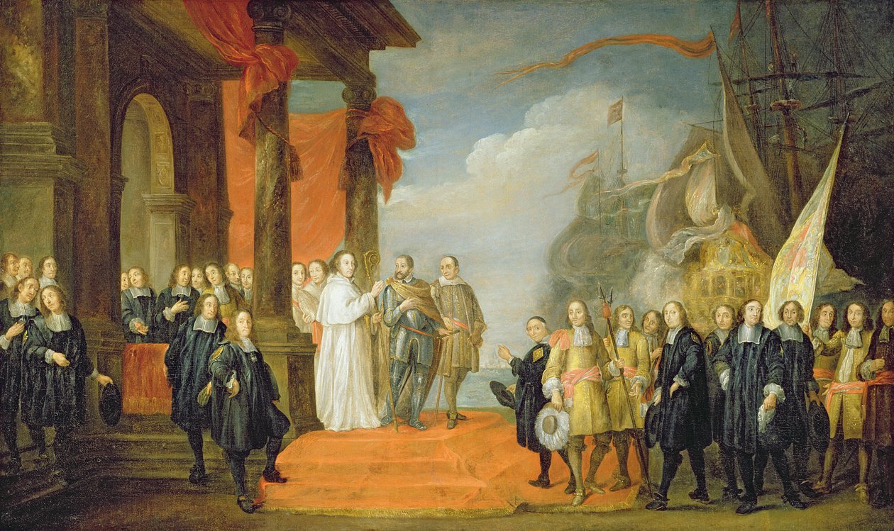 Karl V (1500-58) forlader byen Dort af David Teniers the Elder