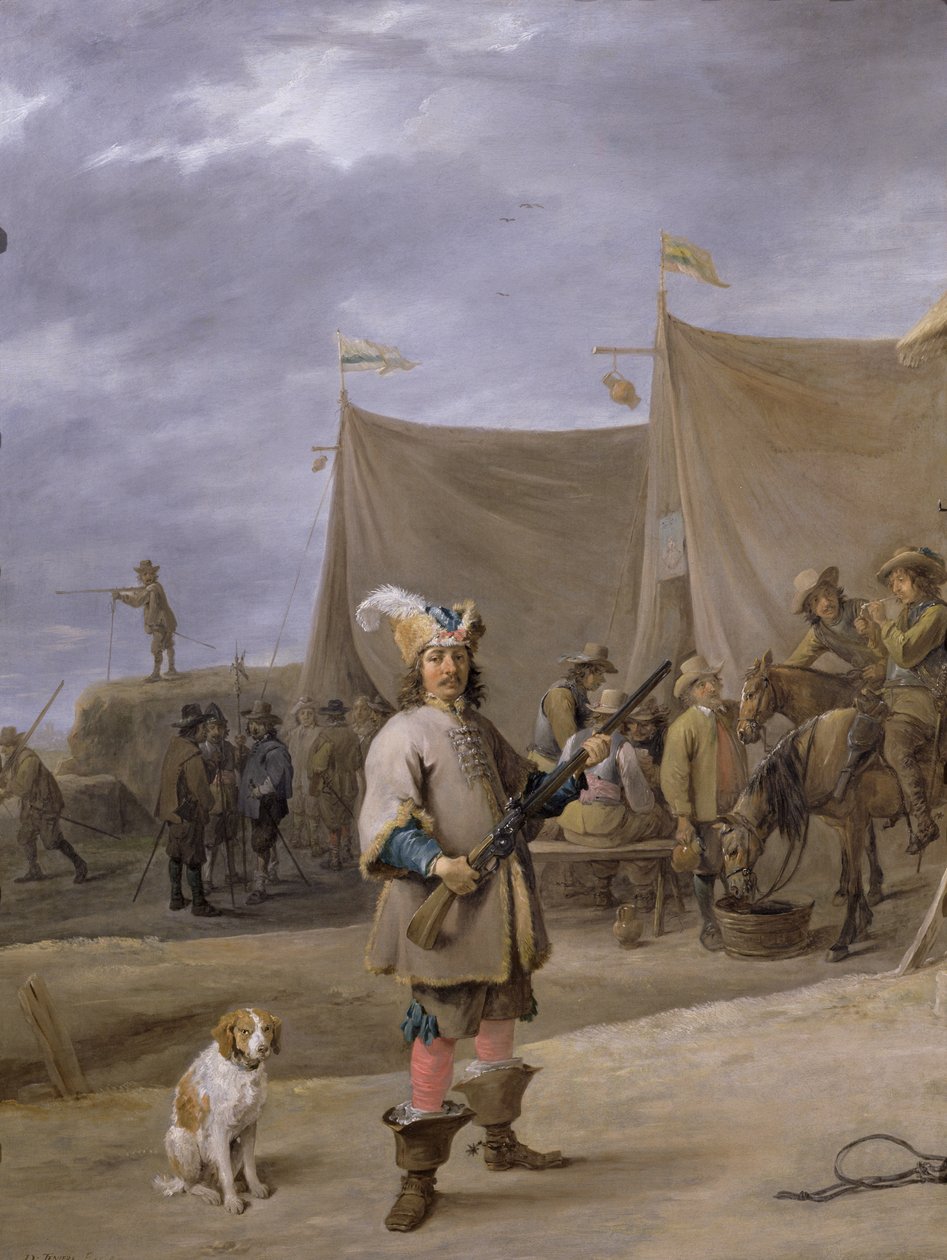 Soldat, 1640 af David Teniers the Elder