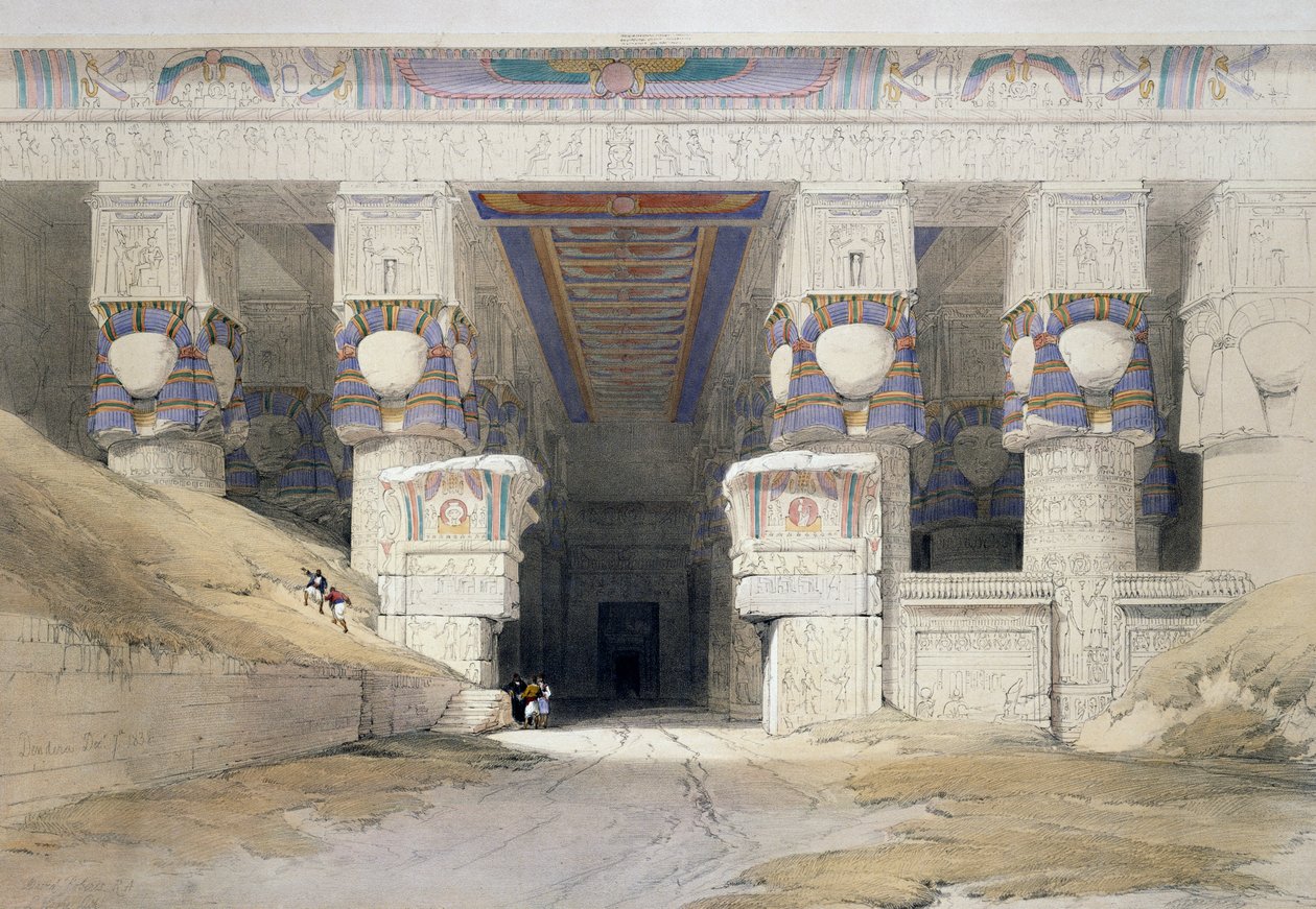 Templet i Dendera, 7. december af David (after) Roberts
