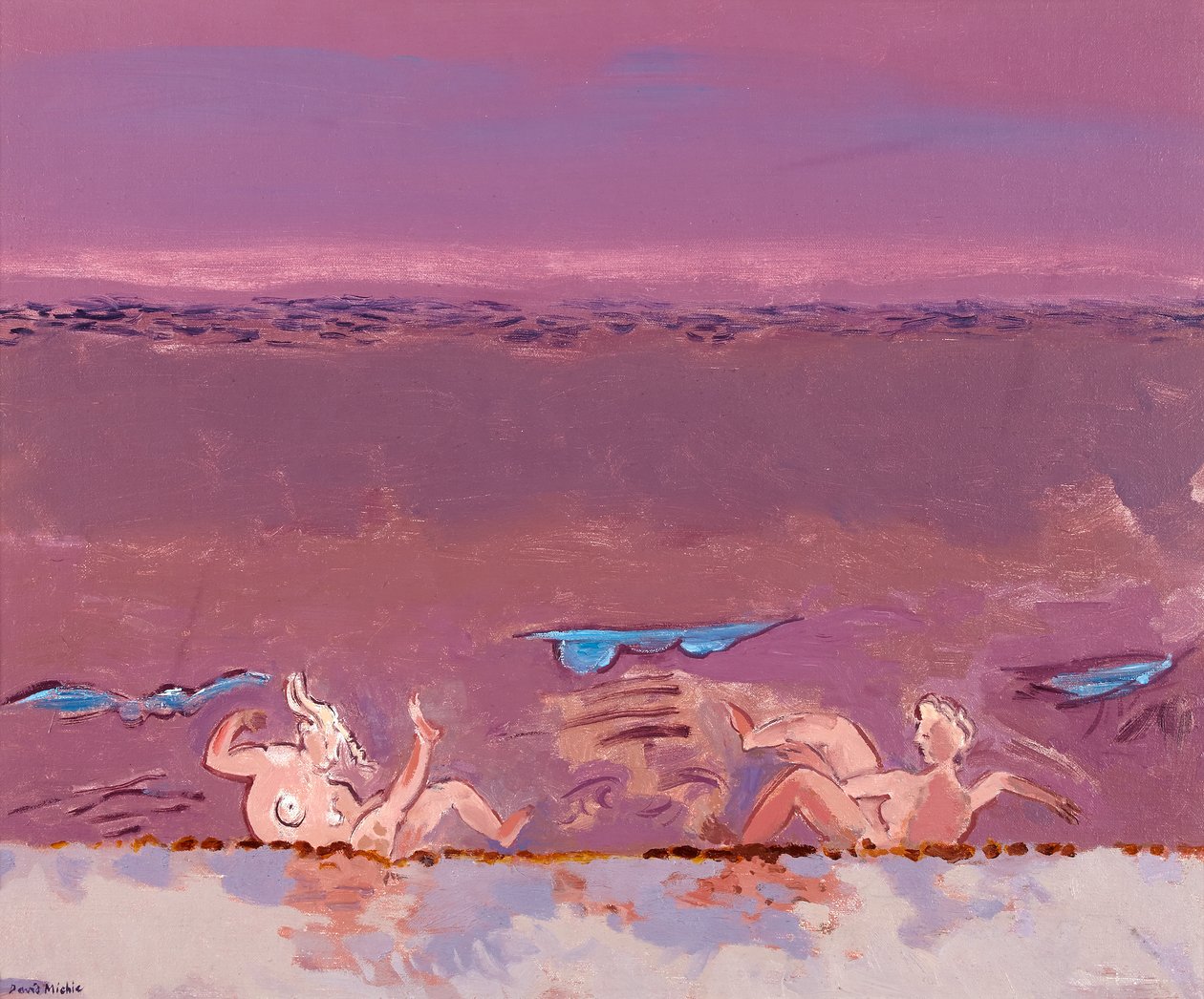 Frolic, ca. 1986 (olie på hardboard) af David Alan Redpath Michie