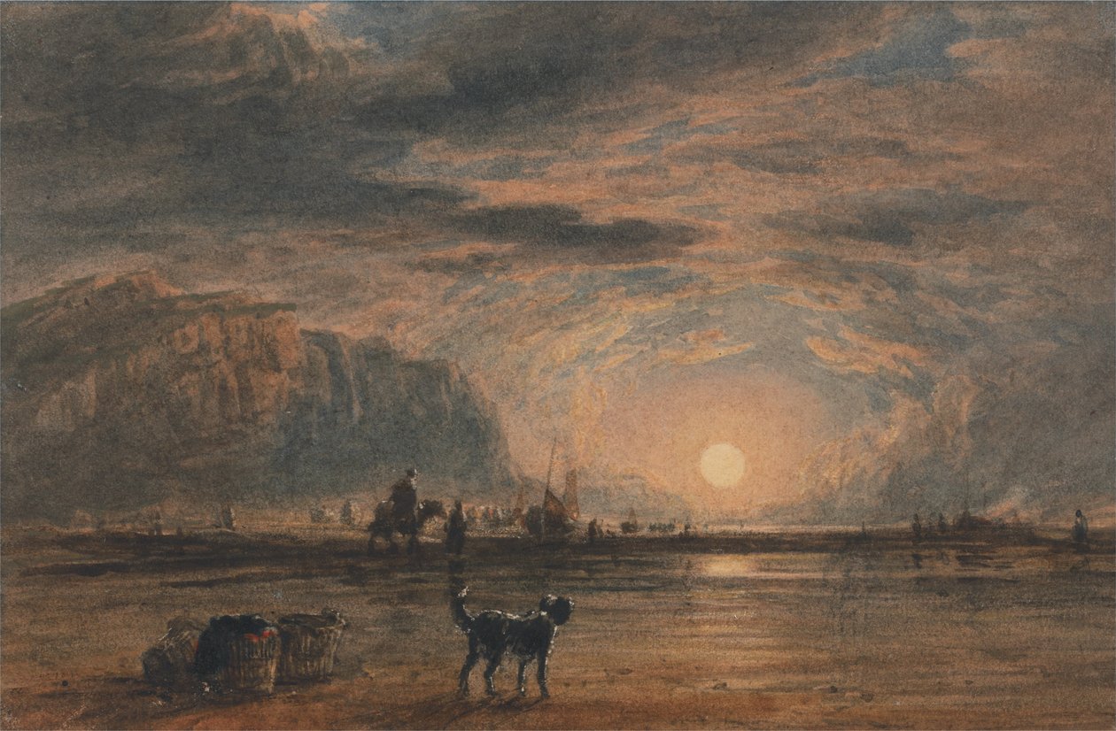 Beach Scene - Sunrise af David Cox