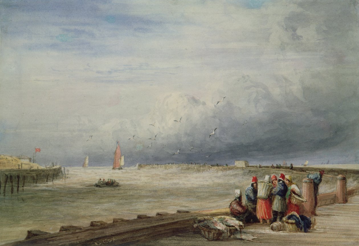 Calais Pier (wc) af David Cox