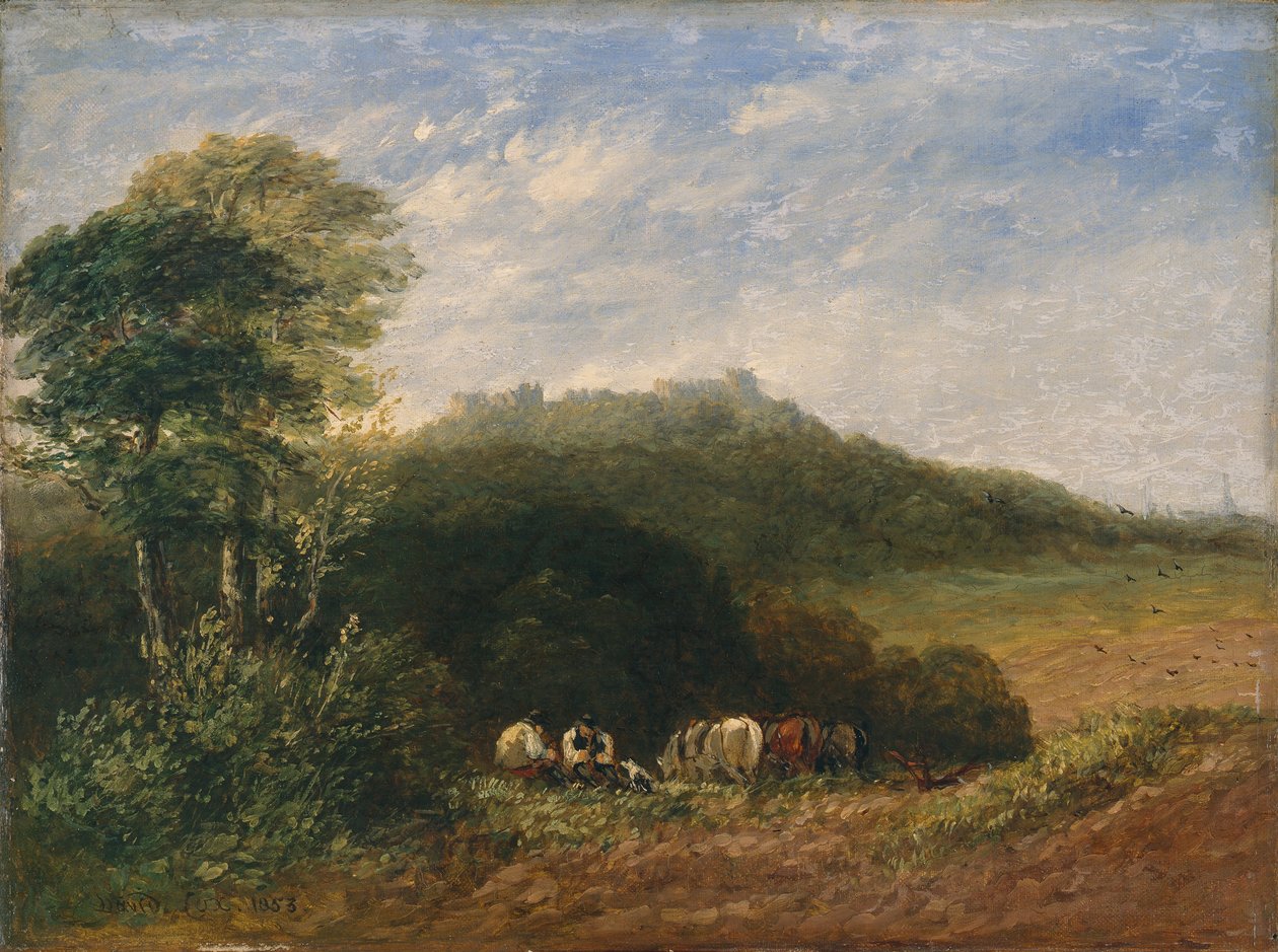 Dudleyn linna; 1853 (öljy kankaalle) af David Cox
