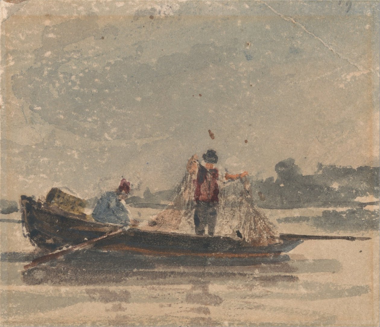 Fiskere, der trækker et net af David Cox