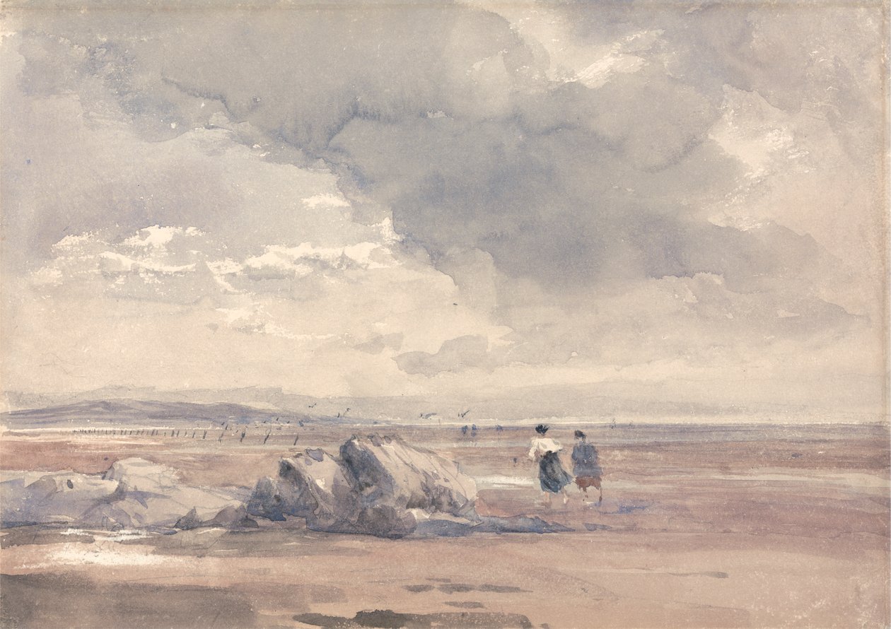 På Lancaster Sands, lavvande af David Cox
