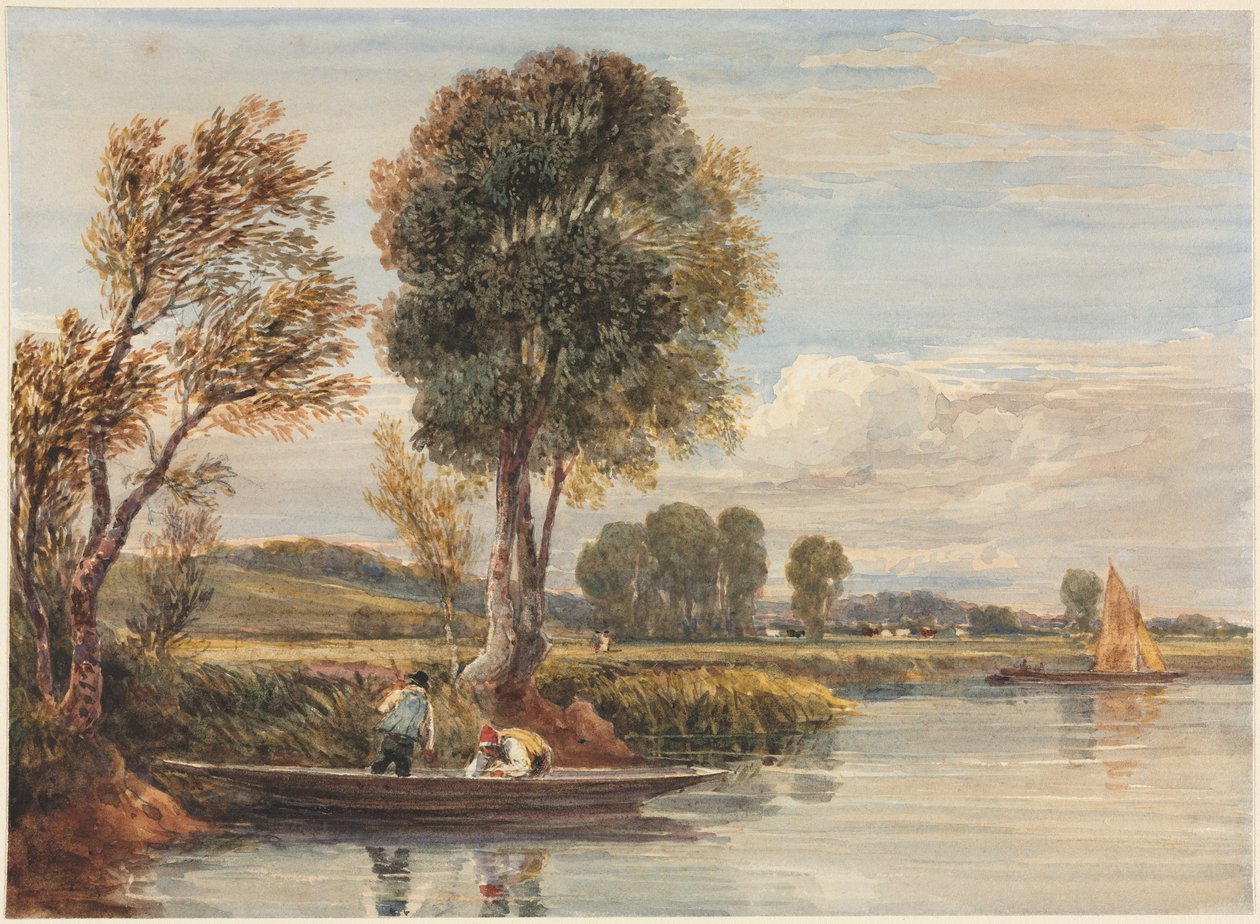 På Themsen, ca. 1827-1829. af David Cox