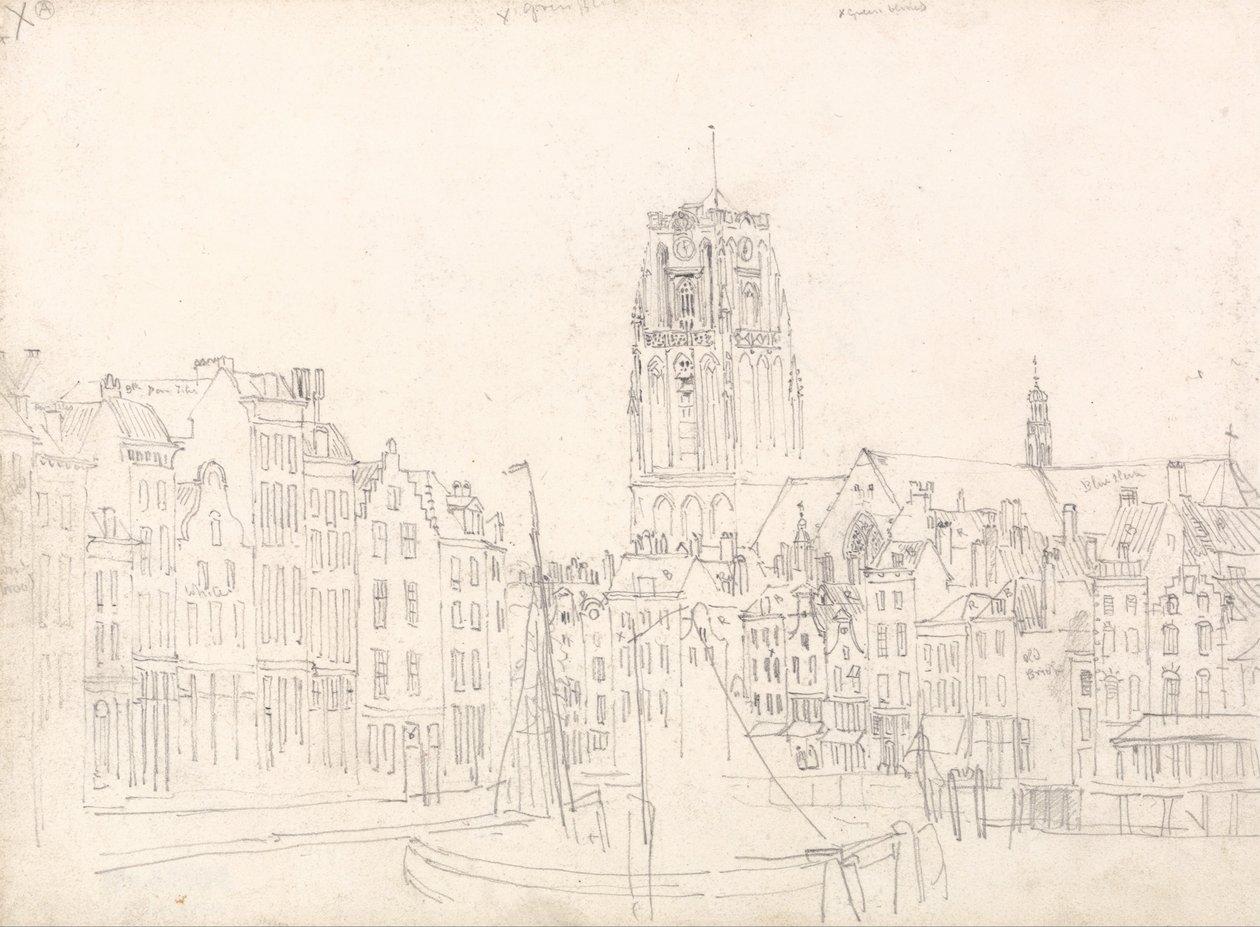 Rotterdam: Sankt Laurentius Kirke af David Cox