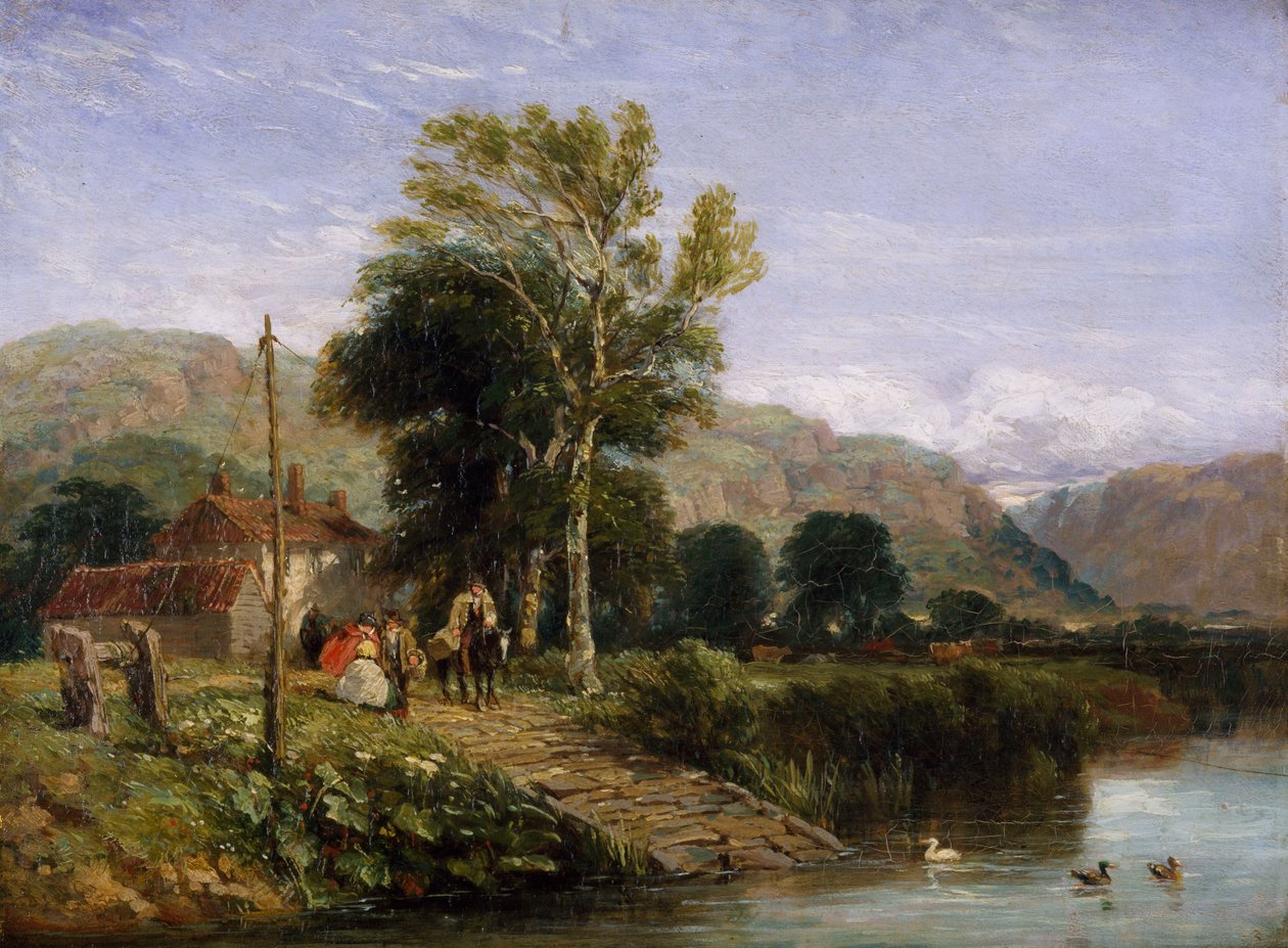 Venter på færgen, 1845 af David Cox