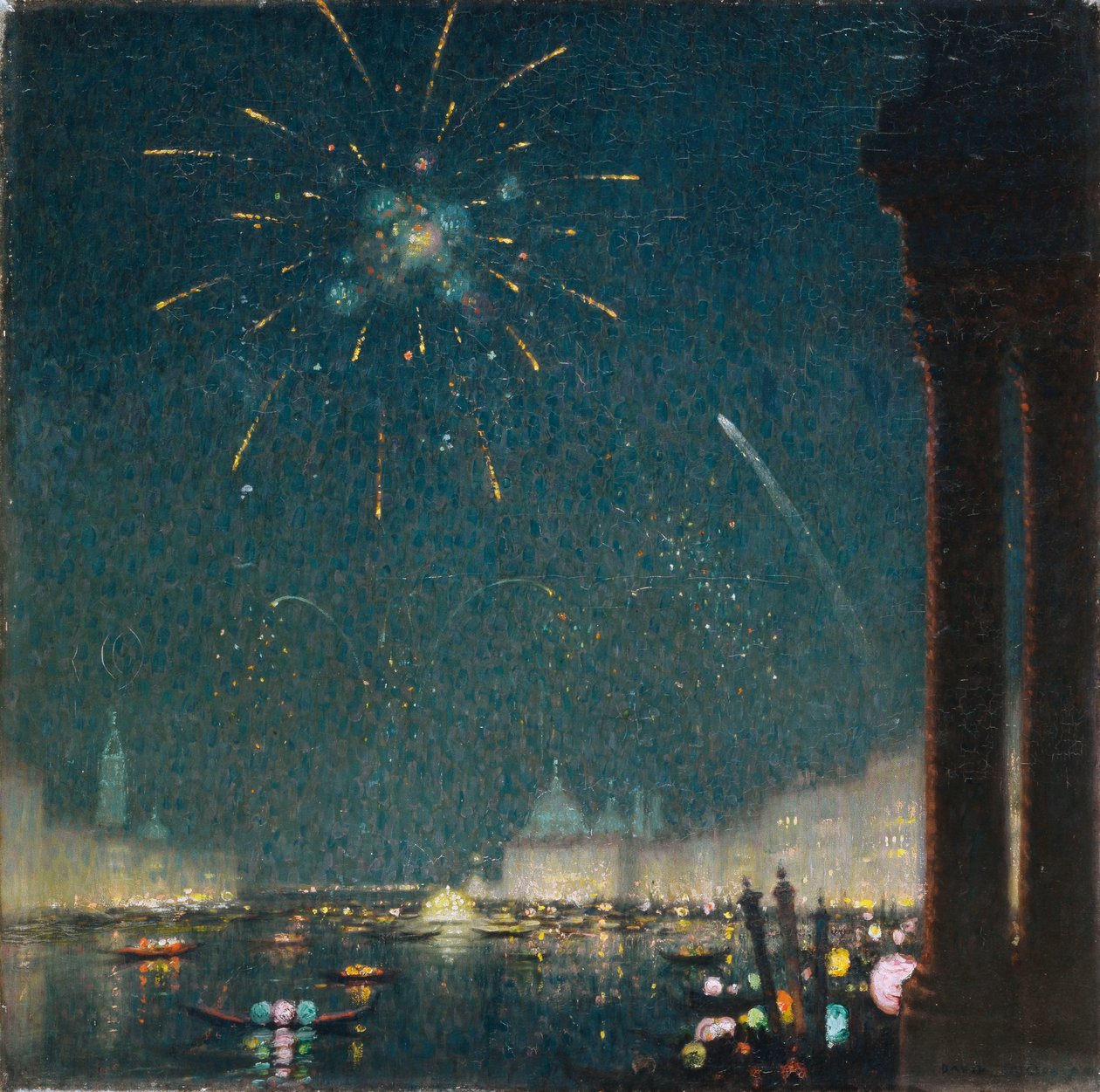 Venetiansk karneval (olie på lærred) af David Ericson
