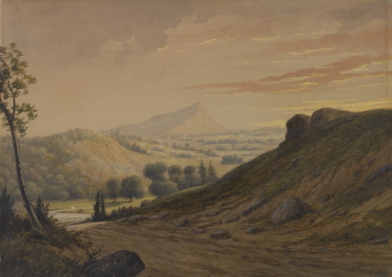 New England Scenery, ca. 1850 (wc på papir) af David Johnson