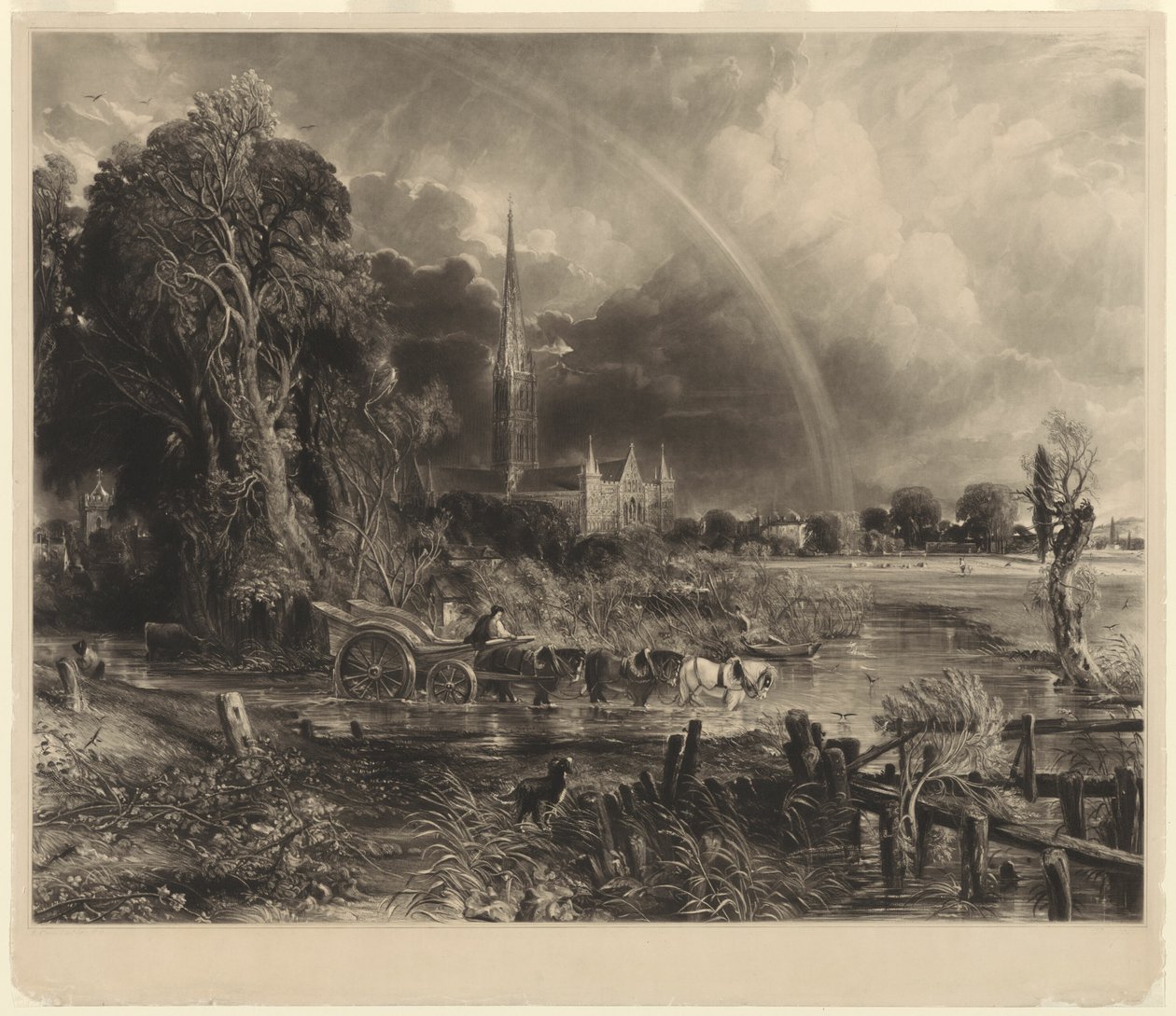 Salisbury Cathedral from the Meadows: the Rainbow af David Lucas