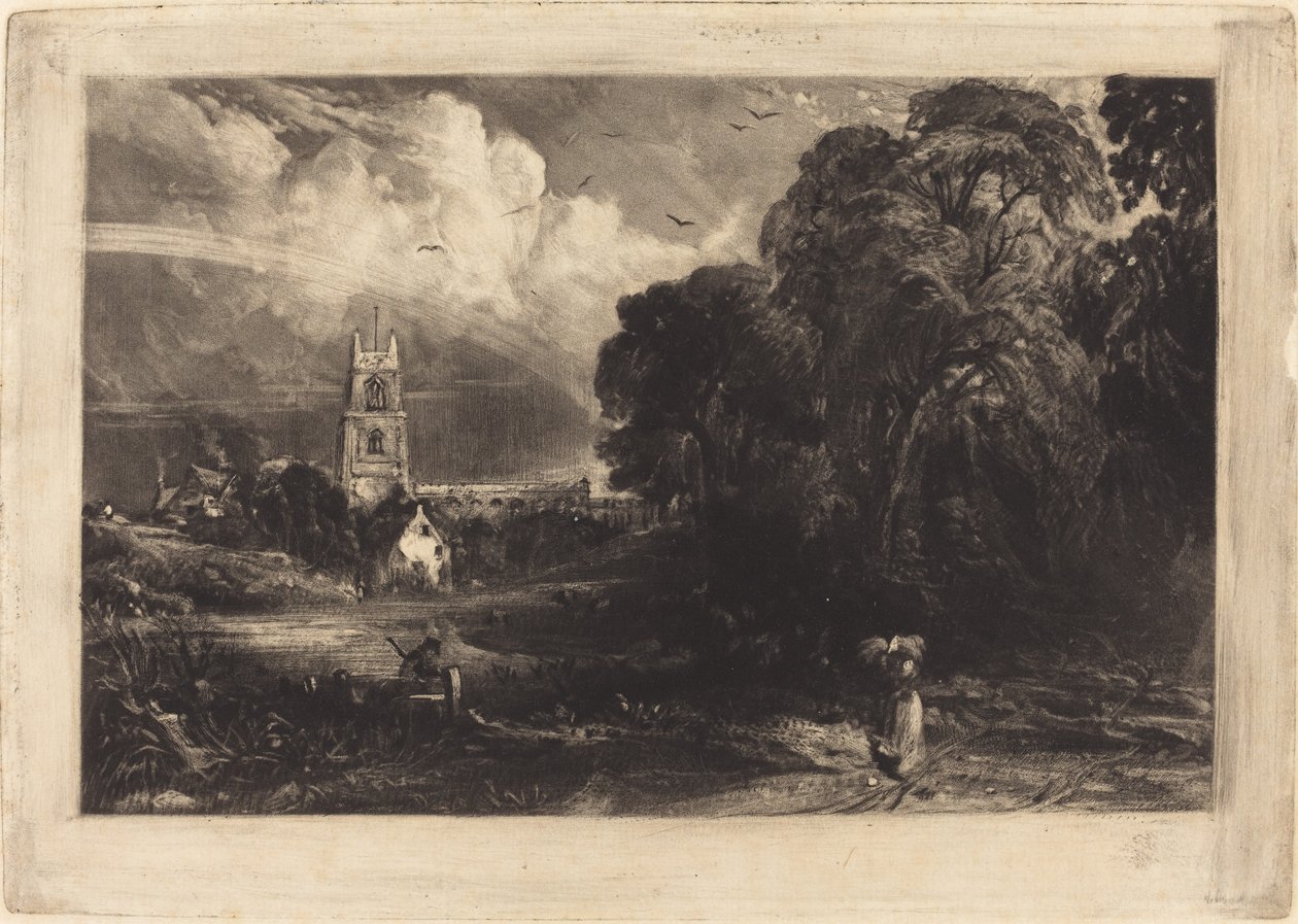Stoke-by-Nayland af David Lucas after John Constable