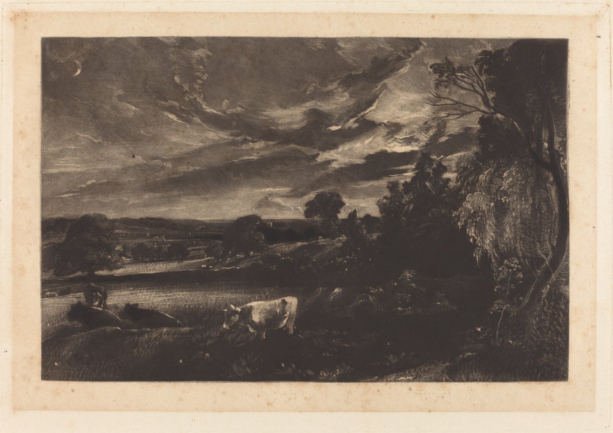Sommeraften af David Lucas after John Constable
