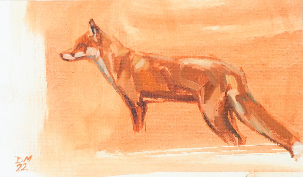 Red Fox, 2022 (olie på lærred) af David Mayer