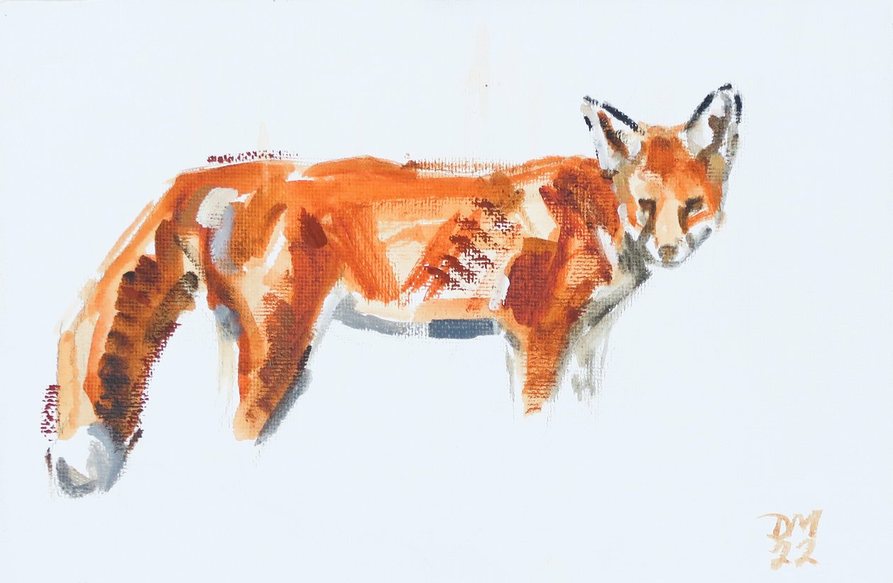 Red Fox, 2022 (olie på lærred) af David Mayer