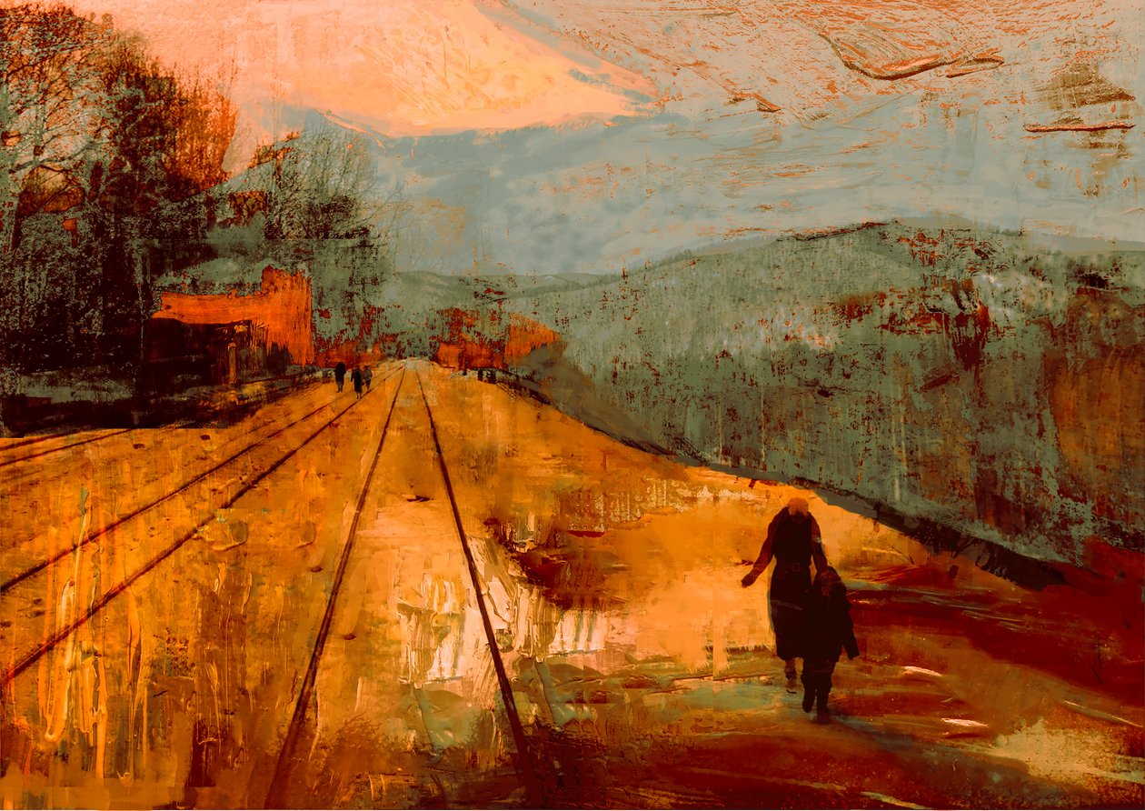 Red Streets, 2017 (maleri) af David McConochie