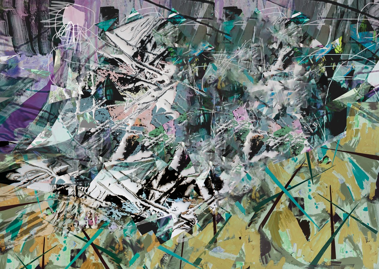 Tanglewood, 2017, Blandede medier på træpanel. af David McConochie
