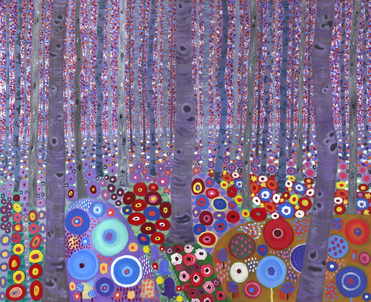 Klimts skov, 2010 (akryl på lærred) af David Newton