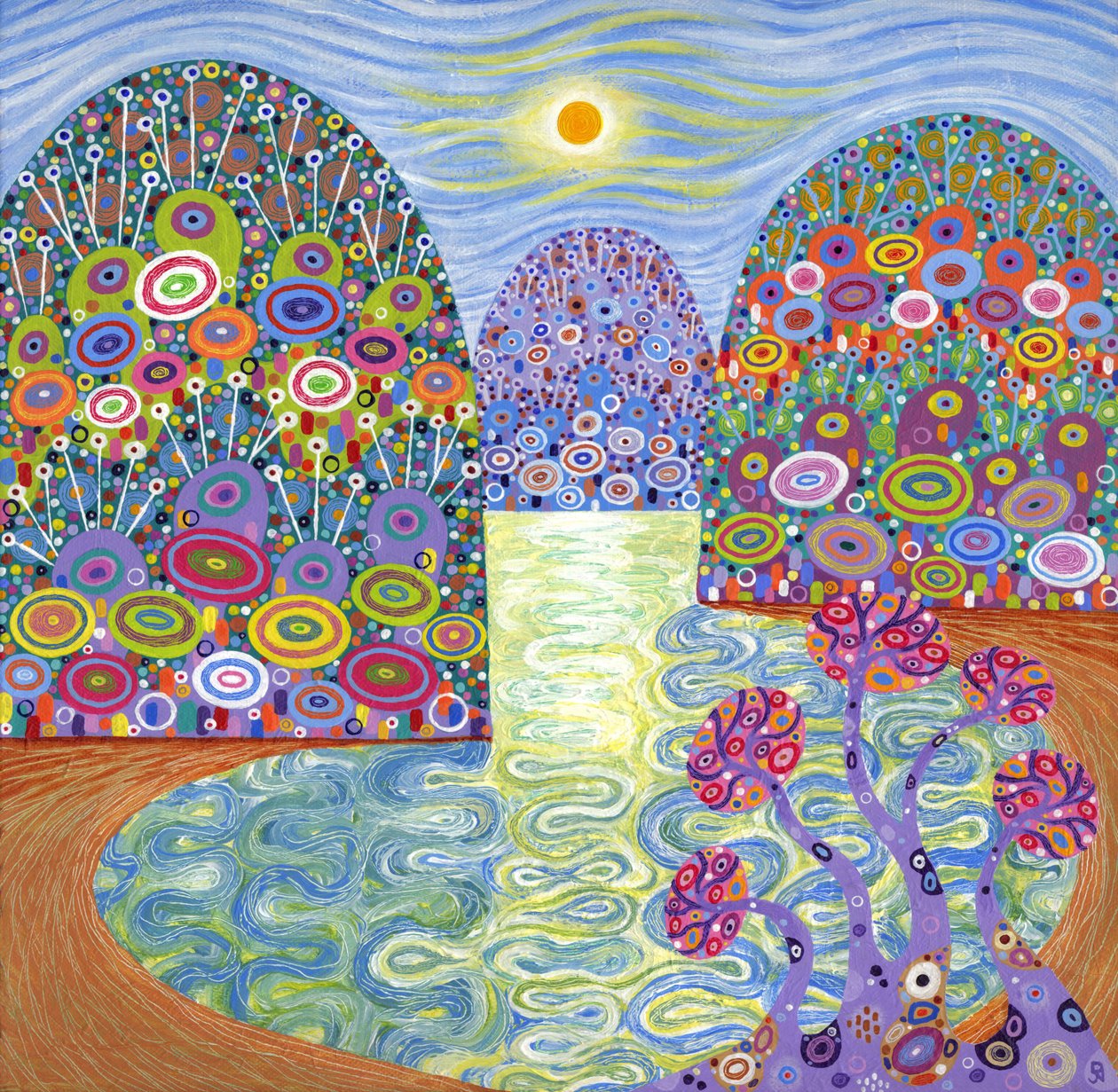 Secret Lagoon, 2016 (akryl på lærred) af David Newton