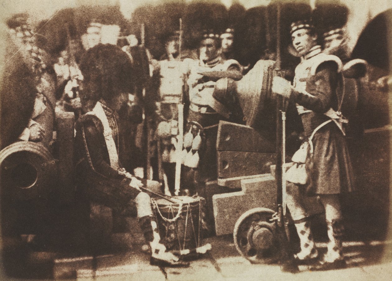 Skotske vagter ved Edinburgh Castle, 1846. af David Octavius Hill